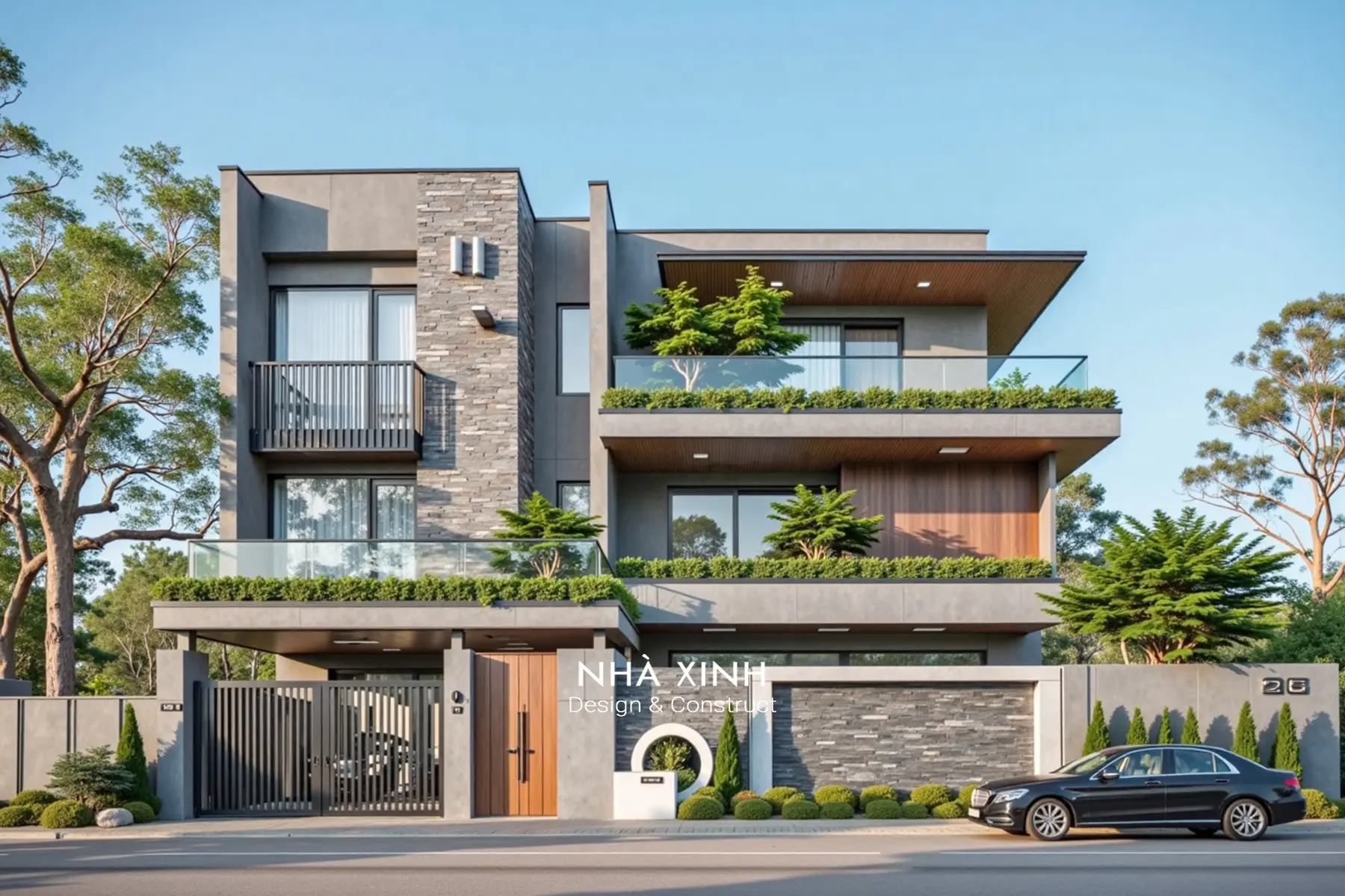 thiết kế hiện đại 3 tầng 