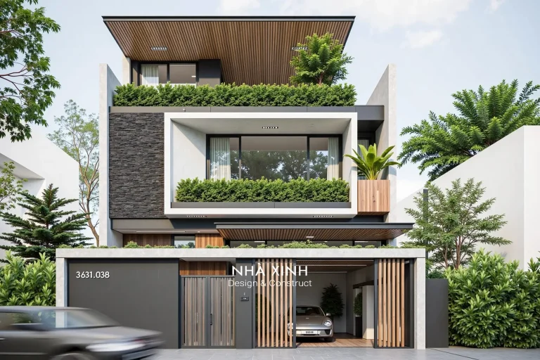 mẫu biệt thự phố 8m